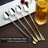 6pcs Stainless Steel  Ice Tea Scoop Dessert Spoon Food Grade Ice Cream Candy Tea Spoon Milkshake Coffee Multi-Purpose Spoon