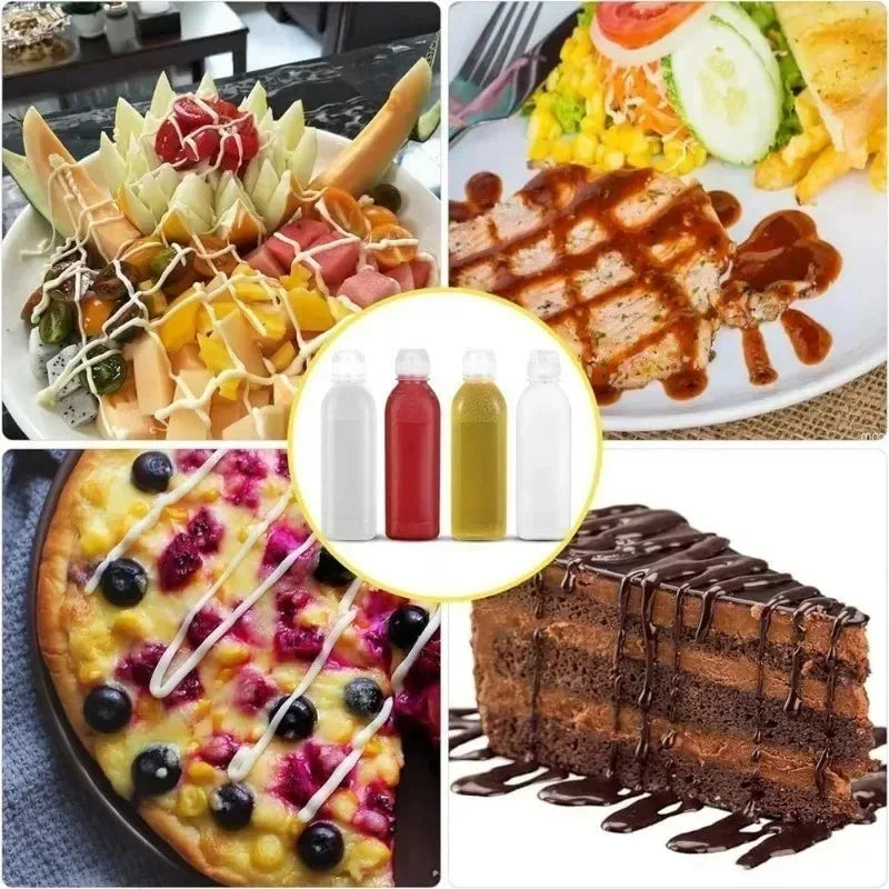 6/1PCS 300/500ml Kitchen Oil Bottle Plastic Seasoning Squeeze Bottle Dispenser for Salad BBQ Sauce Condiment Cooking Tool