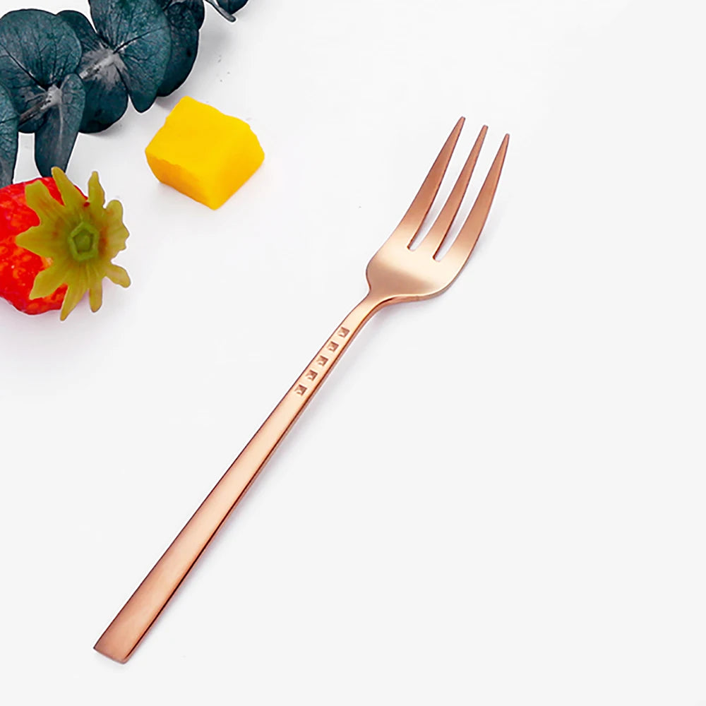 4/6/12Pcs Black Coffee Fork Stainless Steel 304 Tea Fork Set Ice Cream Cake Fruit Forks Mirror Gold Cutlery Thin Sliverware