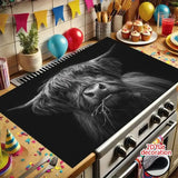 Oversized Stove Cover Heat Resistant Anti Slip Kitchen Countertop Protector Highland Cow Design Scratch Resistant Baking Mat