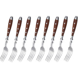 Classic Elegant Stainless Steel Cutlery Set Simulated Redwood Fork Spoon Knife Full Dinning Fork Steak Knife Teaspoon Creative