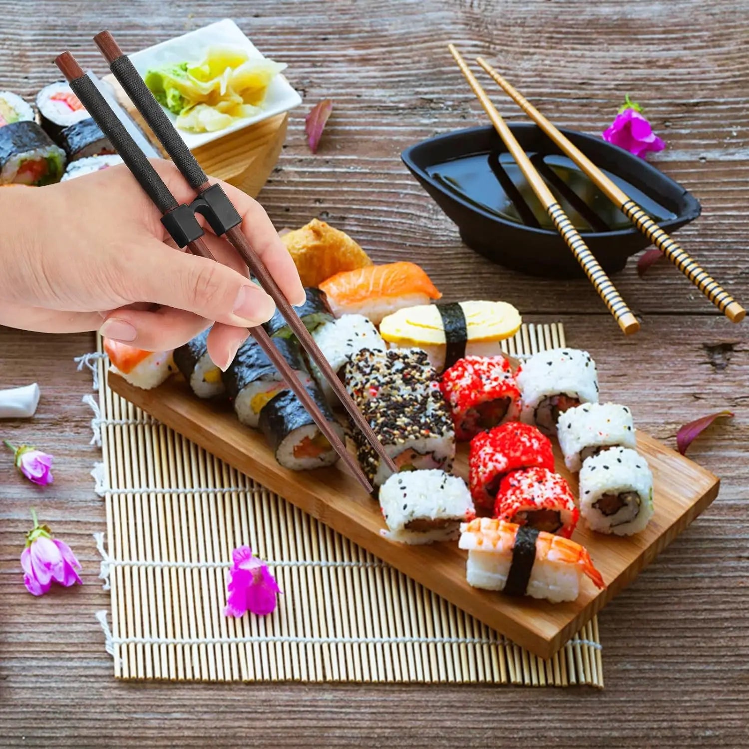 5 PCS Reusable Chopsticks Helpers Training Chopstick Hinges Connector Practice Chopstick Helper for Adult Kid Beginner Traniner