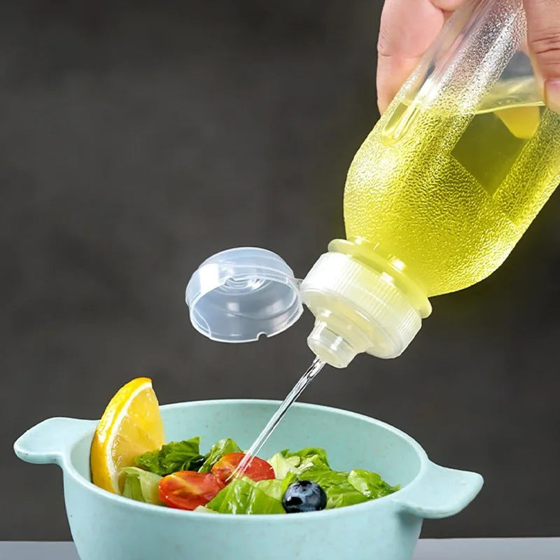 6/1PCS 300/500ml Kitchen Oil Bottle Plastic Seasoning Squeeze Bottle Dispenser for Salad BBQ Sauce Condiment Cooking Tool