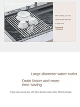 Waterfall Kitchen Sink Nanometer 304 Stainless Steel Large Single Slot Kitchen Accessories Waterfall Faucet Vegetable Basin