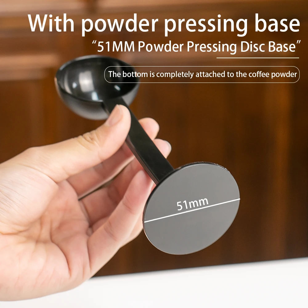 Black long handled coffee spoon, multifunctional plastic coffee measuring and tamping spoon, powder spoon, coffee kitchen tool,
