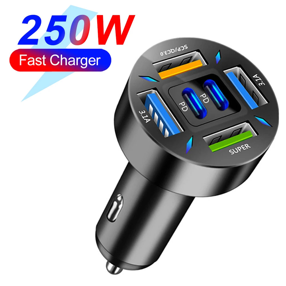 66W Fast Car Charger - Multi-Port QC3.0 Adapter