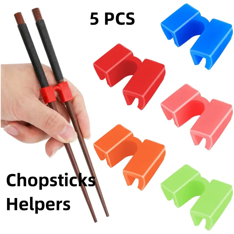 5 PCS Reusable Chopsticks Helpers Training Chopstick Hinges Connector Practice Chopstick Helper for Adult Kid Beginner Traniner
