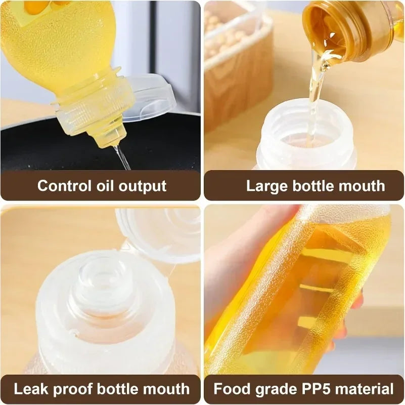 6/1PCS 300/500ml Kitchen Oil Bottle Plastic Seasoning Squeeze Bottle Dispenser for Salad BBQ Sauce Condiment Cooking Tool