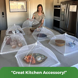 Picnic Food Covers for Outside Mesh: 3/6/12 Packs 17 Inch Pop Up Fine Fly Net for Fruit - Collapsible Screen Umbrella Food Tent