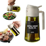 470 ml Oil Sprayer for Cooking,2-in-1 Olive Oil Dispenser and Oil Spray Bottle,Oil Spray with Stickers,Thick Glass Spray Bottle