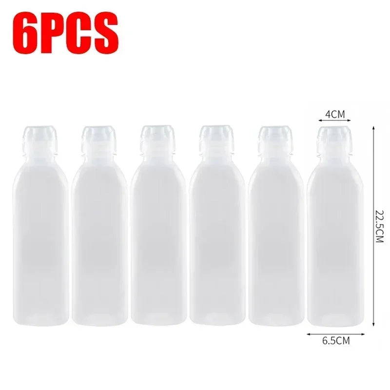 6/1PCS 300/500ml Kitchen Oil Bottle Plastic Seasoning Squeeze Bottle Dispenser for Salad BBQ Sauce Condiment Cooking Tool