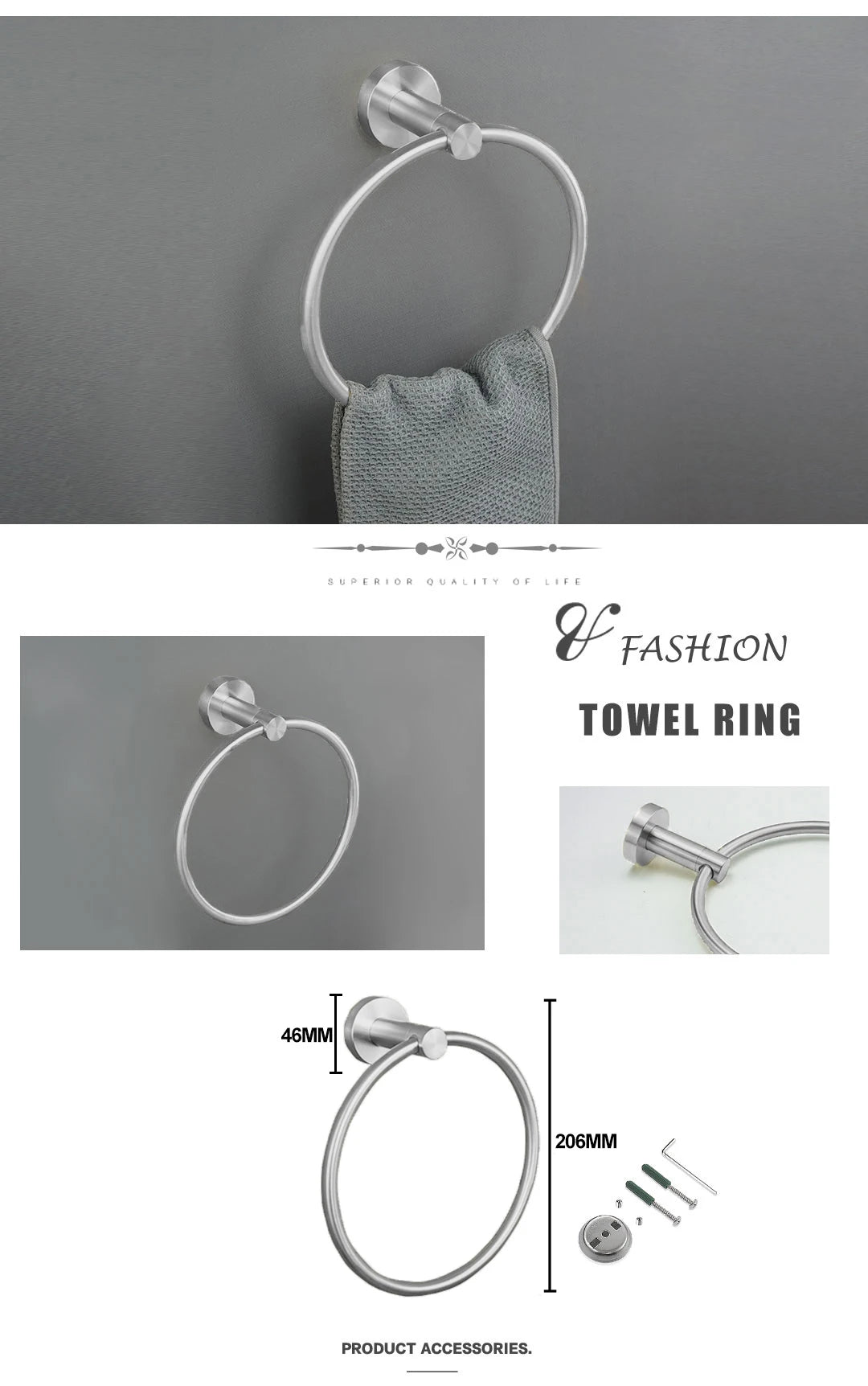 Bathroom Hardware 304 Stainless Steel Brushed Towel Rack Toilet Paper Holder Soap Holder Towel Bar Toilet Bathroom Accessories