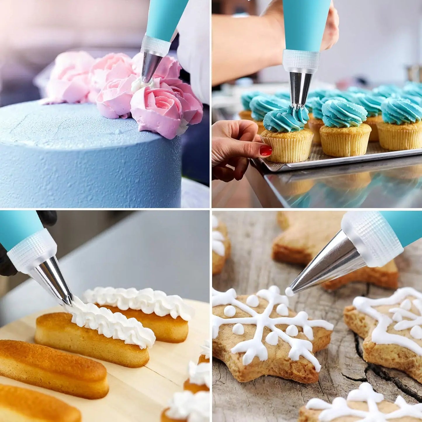 80PCS Cake Decorating Set-Non-Slip Turntable with 14 Piping Tips, Scrapers & Tools for Professional DIY Baking Tools Accessories