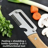 Stainless Steel Peeler Wooden Handle Durable Smooth Multi-function Kitchen Tool Fruit Vegetable Peeling Slicing