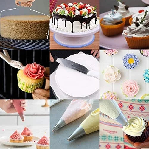 80PCS Cake Decorating Set-Non-Slip Turntable with 14 Piping Tips, Scrapers & Tools for Professional DIY Baking Tools Accessories
