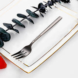 4/6/12Pcs Black Coffee Fork Stainless Steel 304 Tea Fork Set Ice Cream Cake Fruit Forks Mirror Gold Cutlery Thin Sliverware