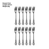 2/4/6/12Pcs Dessert Forks Gold Fruit Fork Stainless Steel Sliver Tableware Cake Snack Salad Fork Mirror Western Black Cutlery