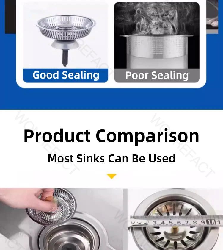 Kitchen Sink Drainage Filter Detachable Sink Food Catcher Sink Strainer Stopper Combo Pop-up Sink Filter Embedded Filter Basket
