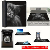 Oversized Stove Cover Heat Resistant Anti Slip Kitchen Countertop Protector Highland Cow Design Scratch Resistant Baking Mat