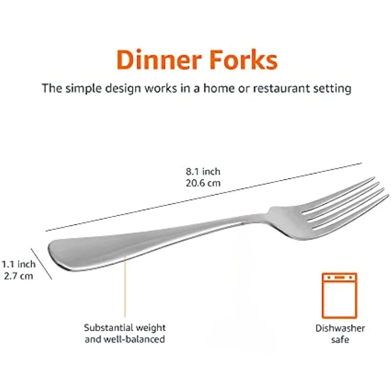 Heavy Duty Stainless Steel Dinner Forks With Round Edge, Pack Of 12, Dishwasher Safe for restaurants Eid Al-Adha Mubarak