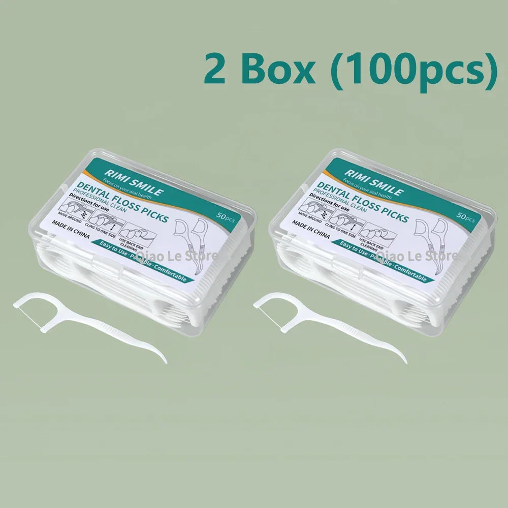 Portable Dental Floss Picks (Travel Box)