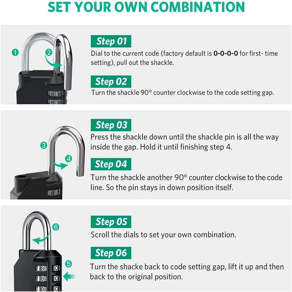 Heavy-Duty 4-Digit Waterproof Padlock