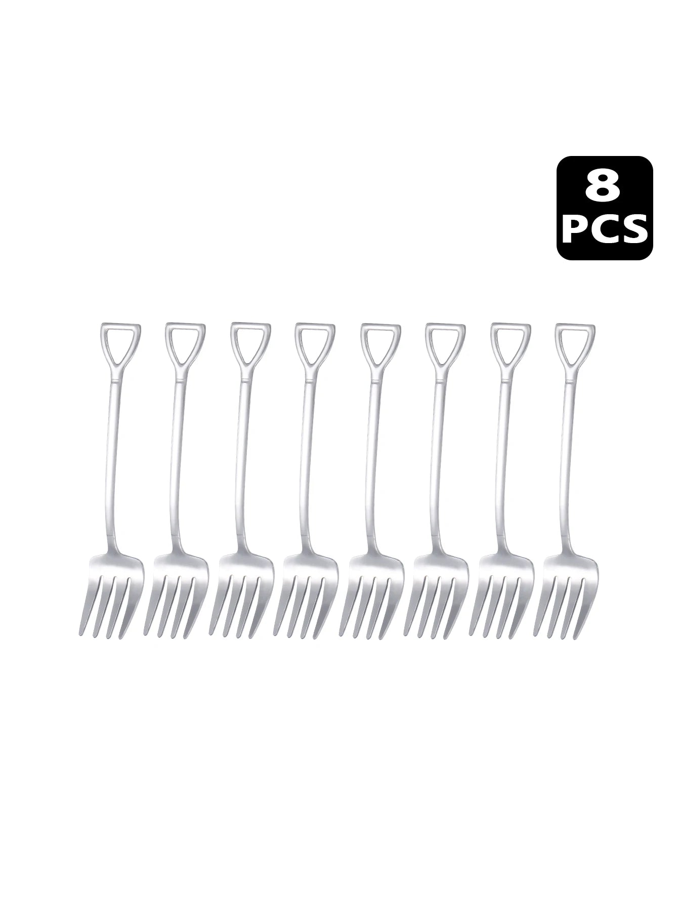 4/8/12pcs Stainless steel dessert fork fruit fork set, shovel-shaped small fork, suitable for afternoon tea, weddings, parties