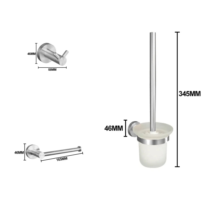 Bathroom Hardware 304 Stainless Steel Brushed Towel Rack Toilet Paper Holder Soap Holder Towel Bar Toilet Bathroom Accessories
