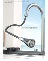 Waterfall Kitchen Sink Nanometer 304 Stainless Steel Large Single Slot Kitchen Accessories Waterfall Faucet Vegetable Basin