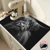 Oversized Stove Cover Heat Resistant Anti Slip Kitchen Countertop Protector Highland Cow Design Scratch Resistant Baking Mat