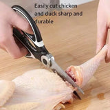 ‌Premium Stainless Steel Kitchen Scissors Heavy Duty Strong Blade for Cutting Fish Meat Chicken Bones Pizza Dishwasher Safe