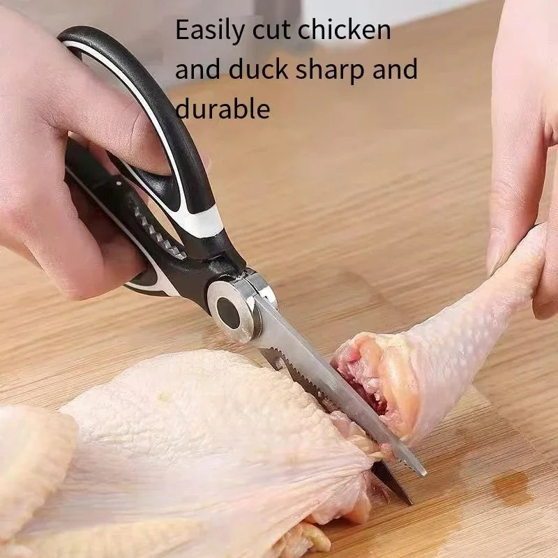 ‌Premium Stainless Steel Kitchen Scissors Heavy Duty Strong Blade for Cutting Fish Meat Chicken Bones Pizza Dishwasher Safe
