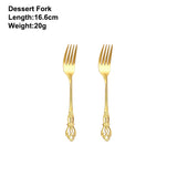 2/4/6/12Pcs Dessert Forks Gold Fruit Fork Stainless Steel Sliver Tableware Cake Snack Salad Fork Mirror Western Black Cutlery
