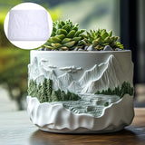 Mountain relief succulent plant flowerpot resin silicone mold mountain stream flowing water storage box candle cup gypsum molds
