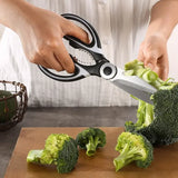 ‌Premium Stainless Steel Kitchen Scissors Heavy Duty Strong Blade for Cutting Fish Meat Chicken Bones Pizza Dishwasher Safe