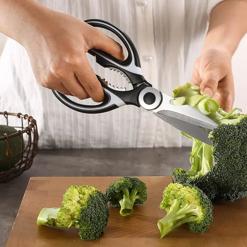 ‌Premium Stainless Steel Kitchen Scissors Heavy Duty Strong Blade for Cutting Fish Meat Chicken Bones Pizza Dishwasher Safe