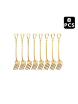 4/8/12pcs Stainless steel dessert fork fruit fork set, shovel-shaped small fork, suitable for afternoon tea, weddings, parties