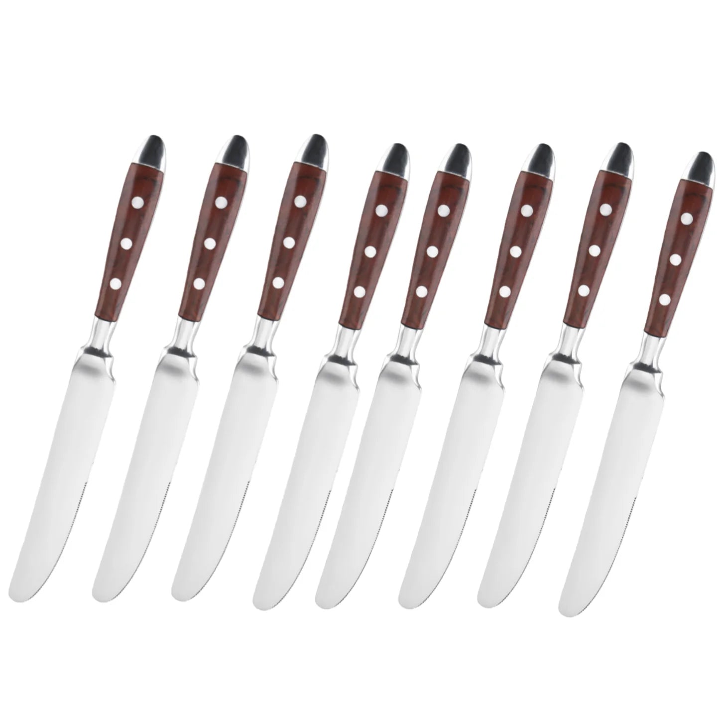 Classic Elegant Stainless Steel Cutlery Set Simulated Redwood Fork Spoon Knife Full Dinning Fork Steak Knife Teaspoon Creative