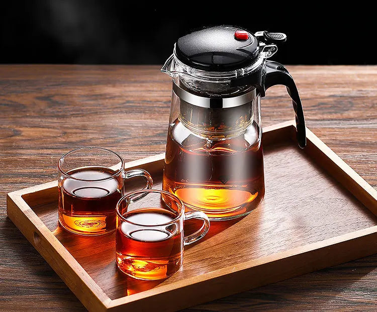Heat Resistant Glass Teapot One-click Filtering Tea Pot Tea Water Separation Filter Tea Maker Coffee Pot Home Flower Teaware