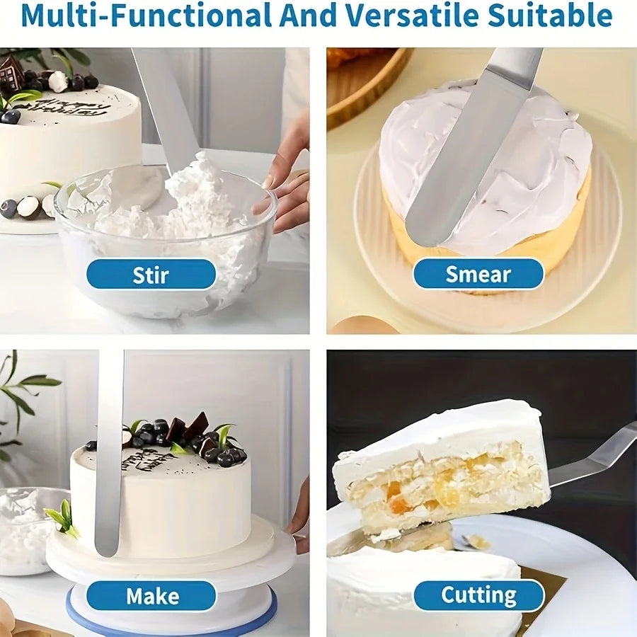 80PCS Cake Decorating Set-Non-Slip Turntable with 14 Piping Tips, Scrapers & Tools for Professional DIY Baking Tools Accessories
