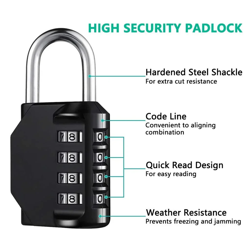 Heavy-Duty 4-Digit Waterproof Padlock