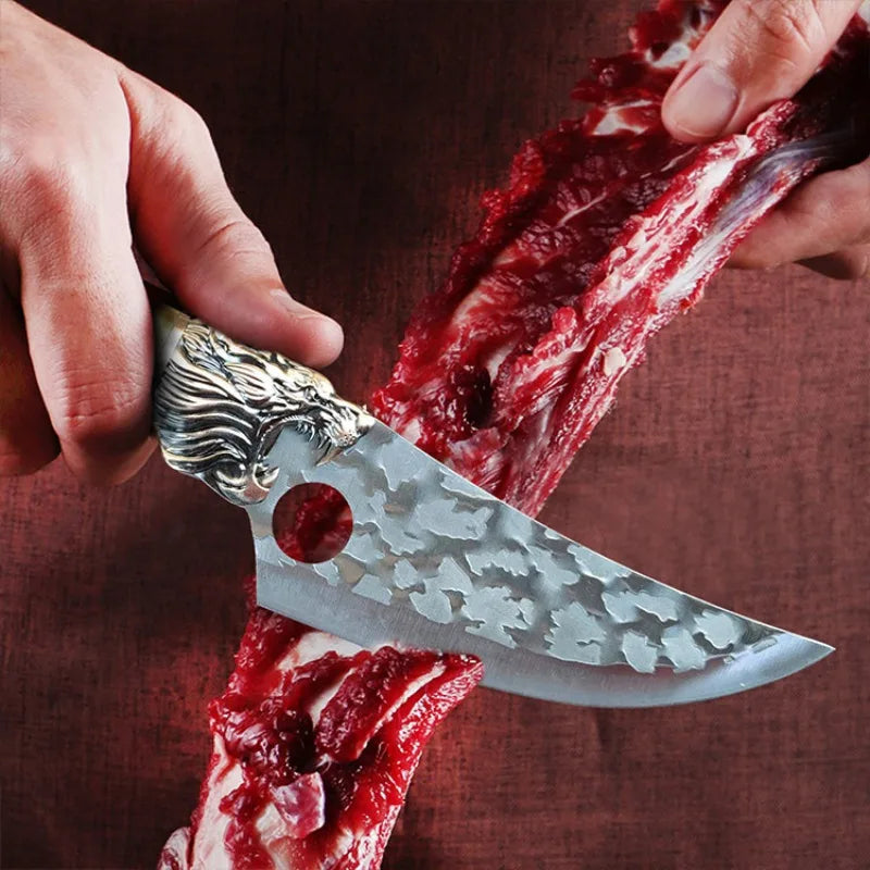 Meat Cutting Knives Boning Knife Wooden Handle Hnadmade Forge Knives Slicing Knife Multifunctional Kitchen Knives with Cover