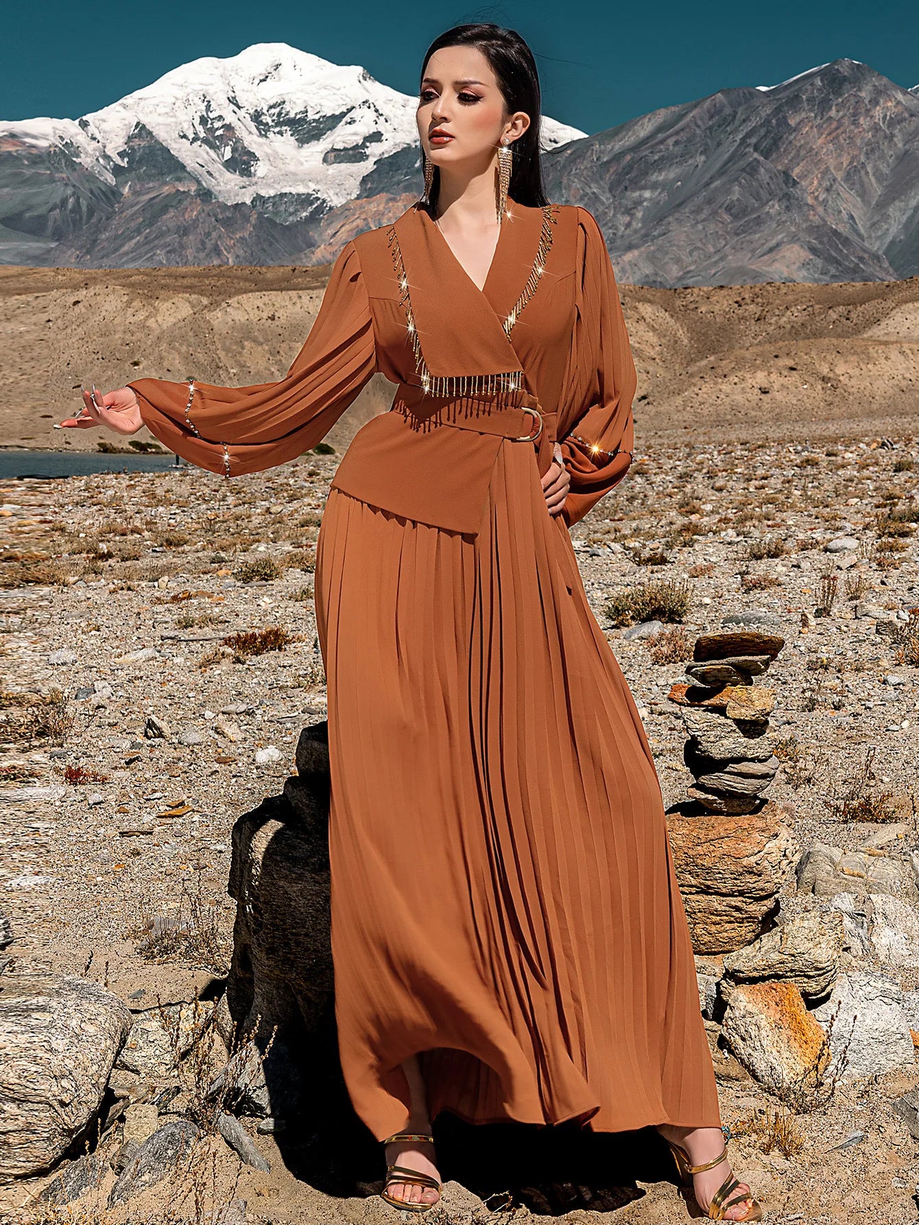 Pleated Dress for Women Abaya Eid Elegant Party Long Dresses Muslim Caftan Robe Jalabiya Ramadan Dubai Kaftan Vestidos Largos