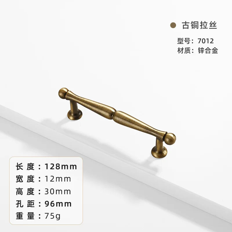 French-bronze solid handle vintage wardrobe/cabinet door handles small single-hole drawer pull medieval-style furniture hardware