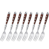 Classic Elegant Stainless Steel Cutlery Set Simulated Redwood Fork Spoon Knife Full Dinning Fork Steak Knife Teaspoon Creative