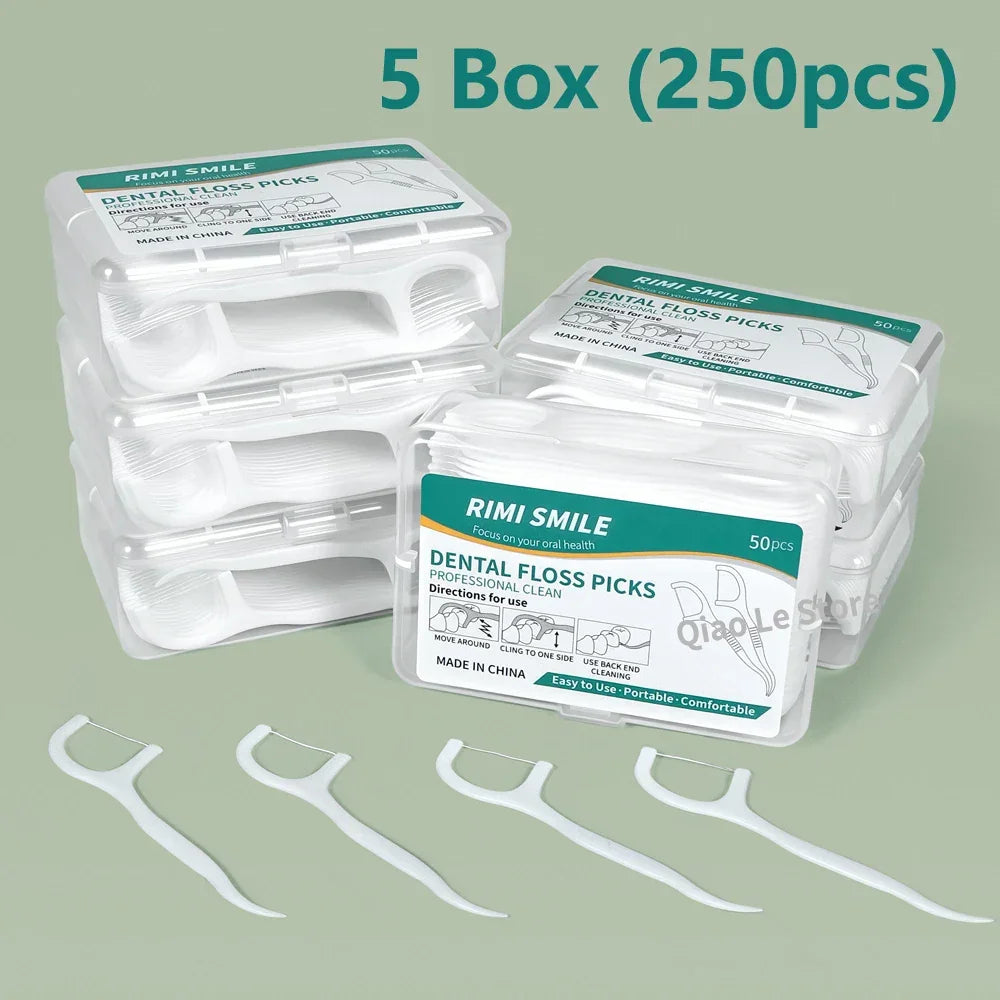Portable Dental Floss Picks (Travel Box)