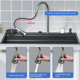 Waterfall Kitchen Sink Nanometer 304 Stainless Steel Large Single Slot Kitchen Accessories Waterfall Faucet Vegetable Basin