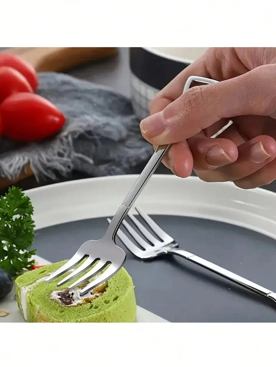 4/8/12pcs Stainless steel dessert fork fruit fork set, shovel-shaped small fork, suitable for afternoon tea, weddings, parties