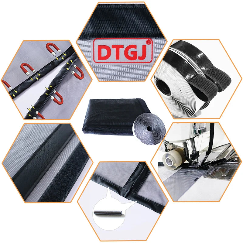 Magnetic Door Screen Insect Mosquito Net Curtain Black Fly Insect Auto Closing Invisible Mesh For Kitchen indoor living room