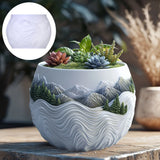 Mountain relief succulent plant flowerpot resin silicone mold mountain stream flowing water storage box candle cup gypsum molds